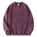 350GSM Heavyweight Washed Cotton Crewneck Sweatshirt – Oversized Drop Shoulder Unisex Pullover (Vintage Wash, Solid Colors, M-XXXL)_viptrois.com