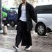 Men's Oversized Batwing Sleeve Open Front Longline Cardigan - Solid Color Slim Fit Casual Coat For Performances & Daily Wear_viptrois.com