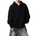 Cross-Border European Plus Size Hooded Three-Color Button Knit Sweater Men's Henley Collar Trendy Factory Wholesale_viptrois.com