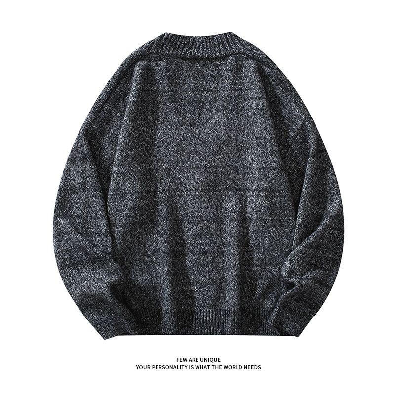 Loom Cross-Border Foreign Trade European American Autumn And Winter Versatile Loose V-Neck Cardigan Knitted Men's Sweater_viptrois.com