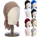 Muslim hat Women's elastic cotton cap triangular hat solid color sleeping cap soft breathable pirate hat headscarf_viptrois.com