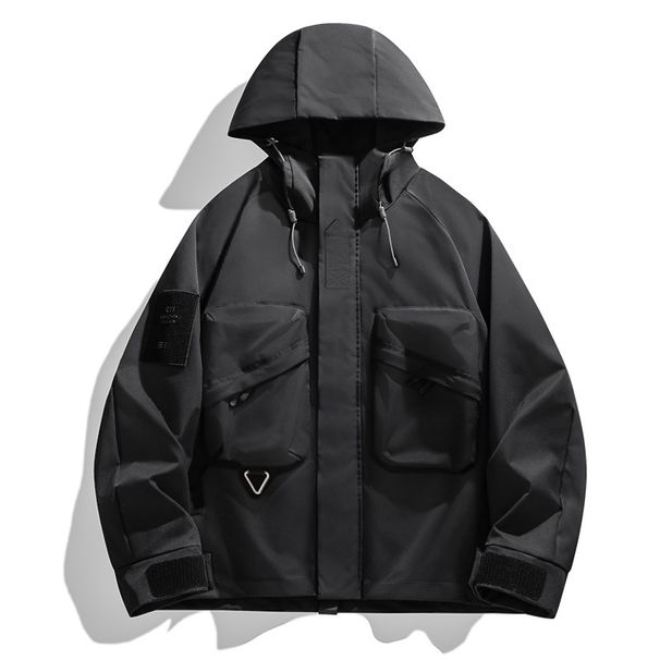 Unisex Heavy-Duty Utility Jacket – Oversized Hooded Parka With Multi-Pocket Design Water-Resistant Shell, Urban Exploration_viptrois.com