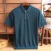 Men's Clothing Worsted Short Sleeved Wool Sweater Men's Polo Shirt Spring And Autumn Wear Light Mature Casual Solid Color Knitted Sweater_viptrois.com