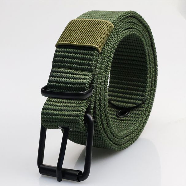 Neue Poröse Dornschließe Canvas Gürtel Herrenmode Vielseitiger Gürtel Student Jugend Militärische Ausbildung Erweiterter Denim Designer Gürtel_viptrois.com