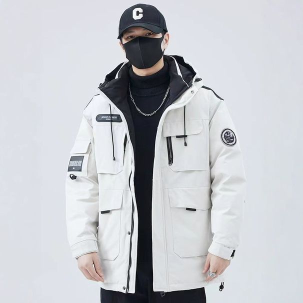 Men's Workwear Jacket Winter New American Style Outdoor Hooded Parka Duck Down Warm Thickened Coat_viptrois.com
