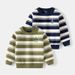 kids'clothing Fashion striped sweater Children's embroidered base sweater baby sweater_viptrois.com