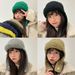 Korean Handmade Crochet For Women's Ear Scarf, One Piece Knitted Headband Hat, Winter Warm Flying Hat_viptrois.com