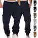 Men's Fleece-Lined Cargo Jogger Pants - Relaxed Fit, Multi-Pocket, Drawstring Waist, Winter Casual & Sporty_viptrois.com