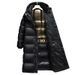 Couple Unisex 2023 New Shiny No Wash Black Gold Long Loose Knee High Thick White Duck Down Jacket Trendy_viptrois.com
