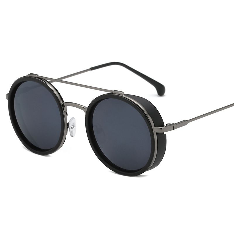 Round Frame Retro Style Trend Punk Sunglasses For Men And Women Retro Simple Round Metal Sunglasses Fashionable Prince_viptrois.com