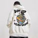Graffiti Hip-Hop Trendy Brand High Street Hooded Sweatshirt For Men Red Loose Fit European And American Style Plus Size_viptrois.com