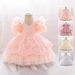 Children's New Infant And Toddler Princess Dress Full Moon And One Year Old Banquet Dress Embroidered Mesh Fungus Pleated Children's Dress_viptrois.com