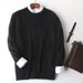 Men's Round Neck Pullover Thickened Autumn Winter Loose Plus Size Base Knitted Mink Wool Sweater_viptrois.com
