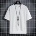 Men's Clothing Waffle Short Sleeved T Shirt Summer Thin Loose Versatile Casual T Shirt Half Sleeved Top_viptrois.com
