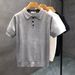 Men's Summer Breathable Hollow out Collar Short Sleeve Polo Shirt Solid Color High End Knitwear for Commuting And Casual Wear_viptrois.com