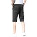 Summer Thi Six-Pocket Deim Shorts Me's Tredy Loose Plus Size Stretchy Six-Poit Versatile Casual Mid-Legth Pats_viptrois.com