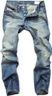 Men's Clothing Ripped Nostalgic Jeans Light Blue Casual All Match Straight Slim Button_viptrois.com