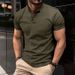 Unbeatable Quality Instagram 2025 Summer Quick Sale T-shirt Men's Button Henley Collar Sports Polo Shirt_viptrois.com