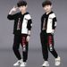 Teenage and guys Children's clothing boys spring suits 2024 new models for middle and large boys handsome sweatshirts two piece suits_viptrois.com