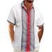 Men's New Summer Shirt Waffle Casual Lapel 3D Printed Button Short Sleeve Shirt_viptrois.com