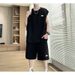 Men's Summer Sleeveless Vest Set, Stylish Hong Kong Style, Two-Piece Sports Suit_viptrois.com