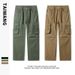 Men's Clothing Fashionable brand casual pants men 2024 autumn and winter men's clothing ready to dye trousers simple loose cotton pants men_viptrois.com