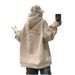 Hooded Sweater Men's 2026 New Autumn Heavy Suede Burnt Flower Clothes Loose Boys Hoodie Jacket Pink_viptrois.com
