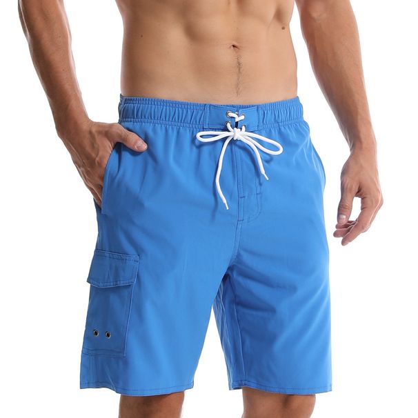 Men's Solid Color Beach Pants Men's Five-Point Shorts Mesh Breathable Quick-Drying Water-Repellent Sports Casual pants_viptrois.com