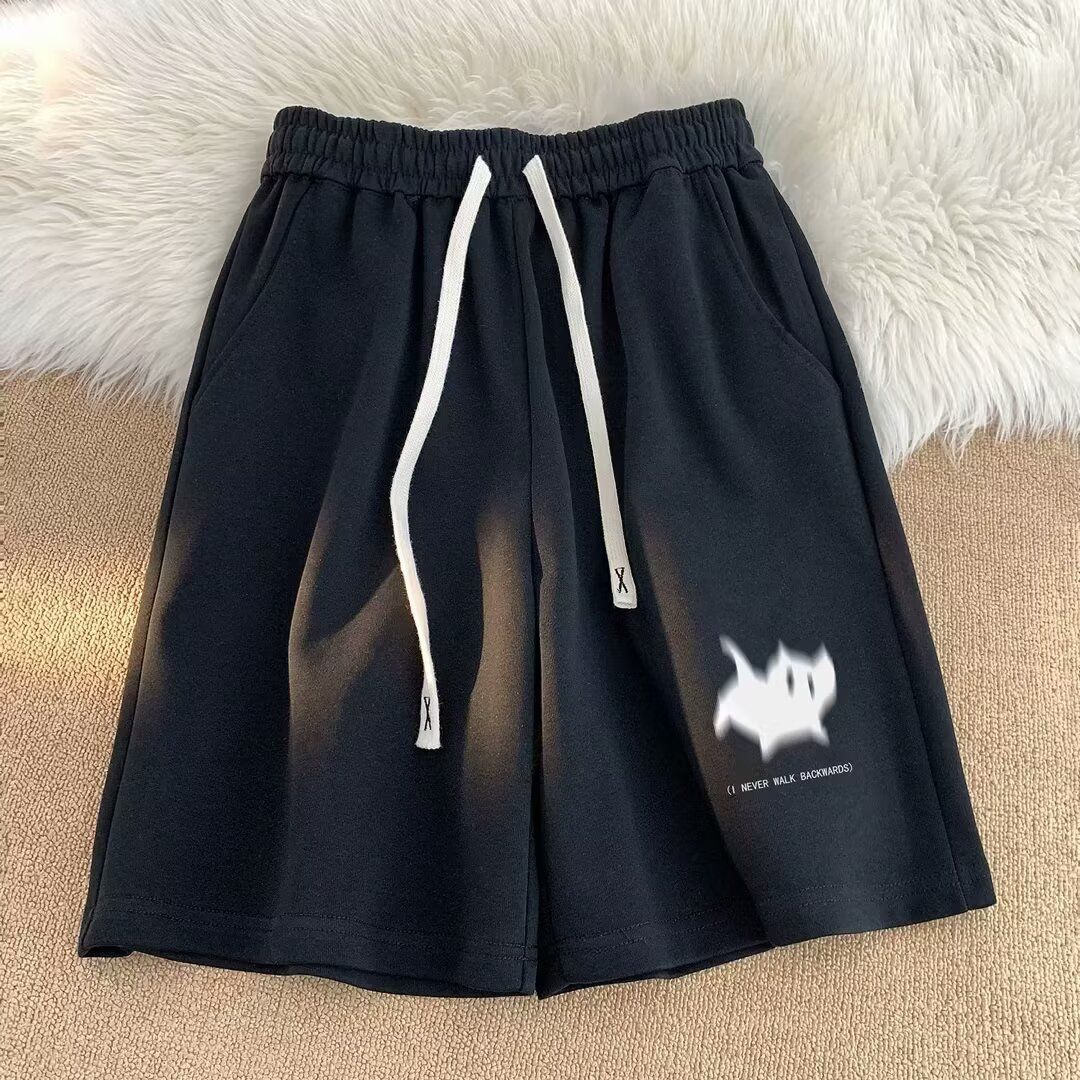 Men's Loose Fit Casual Shorts, High Street Style Polyester Athletic Shorts For Summer, Trendy Streetwear_viptrois.com