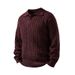 Premium Classic Knit Polo Shirt For Men - Cable Stitch Business Casual Sweater - White Grey, Black Grey, Burgundy, Coffee_viptrois.com
