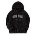 Men's Oversized Fleece Hoodie – Unisex Streetwear Pullover With Embroidery & Drop Shoulder (S-XXL, Black, Heavyweight, Couple Outfit)_viptrois.com