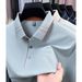 Men's Mulberry Silk Polo Sh 2026 Summer New Seamless Lapel Solid Color Casual Breathable Thin Short-sleeve Men's_viptrois.com