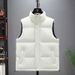 Oversized Quilted Vest Sleeveless Jacket With Side Pockets Thickened Cotton Blend Anti-Wrinkle Polyester Lining Unisex Layering Essential_viptrois.com