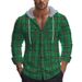 American Style Autumn Winter Plaid Hooded Flannel Jacquard Men's Trendy Casual Shirt Men_viptrois.com