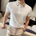 Summer Business Casual Polo Shirt for Men Short Sleeved High End Ice Silk Seamless Collar High Elasticity Top_viptrois.com