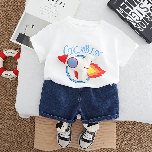 Boys' Dress 2025 New Handsome Children's Summer 1-5 Year Old Baby Short Sleeve Stylish Two Piece Set Trendy Clothes_viptrois.com
