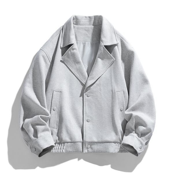 Men's Clothing Men's Wear | Suit Collar Jacket, Men's Twill Fabric, Loose Fit, Trendy Brand, Casual Autumn/Winter Outerwear For Couples_viptrois.com