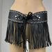 Punk Rock Fringe Waist Cincher - Adjustable Wide Belt With Chains & Studs For Edgy Layering_viptrois.com