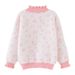 High Neck Knit Sweater For Girls – Floral Jacquard Pullover With Ruffle Collar (80cm-140cm, Nylon Blend, B-Class Safety, Winter/Spring Wear)_viptrois.com