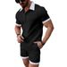 Men's Clothing Summer New Men's Short Sleeved Shirt Shorts Sports Leisure Suit_viptrois.com