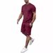 Men's Summer Sportswear Set - Breathable Milk Silk Short Sleeve T-Shirt & Shorts - Casual Athletic Outfit In Black, Gray, Navy, Khaki, Wine Red_viptrois.com