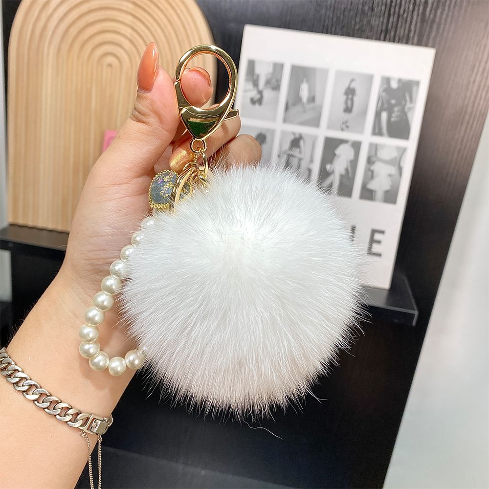 Bag Charms Car Keychain Pendant Fox Fur Ball Plush Bag Pendant Cute Fashion Schoolbag Doll Internet Celebrity Accessories_viptrois.com