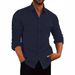 Men's Clothing Shirt Double Pocket Long Sleeved Shirt Casual Vacation Shirt_viptrois.com