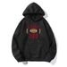 Football Print Hooded Sweatshirt - Unisex Pullover Fleece Hoodie With Customizable Design, Loose Fit & Warm Cotton Blend_viptrois.com