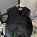 Men's Clothing Loose V neck Sweater Vest Mid length Raw Edge Casual Waistcoat Tops_viptrois.com