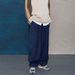 Cityboy Men's Loose Wide Leg Jeans Dark Blue Straight Hip Hop Street Dance Retro Skateboard Pants Japanese Style_viptrois.com