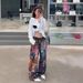 Men's Clothing High Street 3D Digital Printing Rainbow Oil Painter Loose Straight Jeans Unisex Trend_viptrois.com