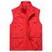 Men's Stand Collar Vest – Quick-Dry, Multi-Pocket Design, Plus Size, Solid Colors For Casual & Outdoor Wear_viptrois.com