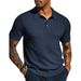 Men's Clothing Men's Casual Knitted Shirt Summer Tops Short Sleeved Lapel Hollow Men's Clothing_viptrois.com