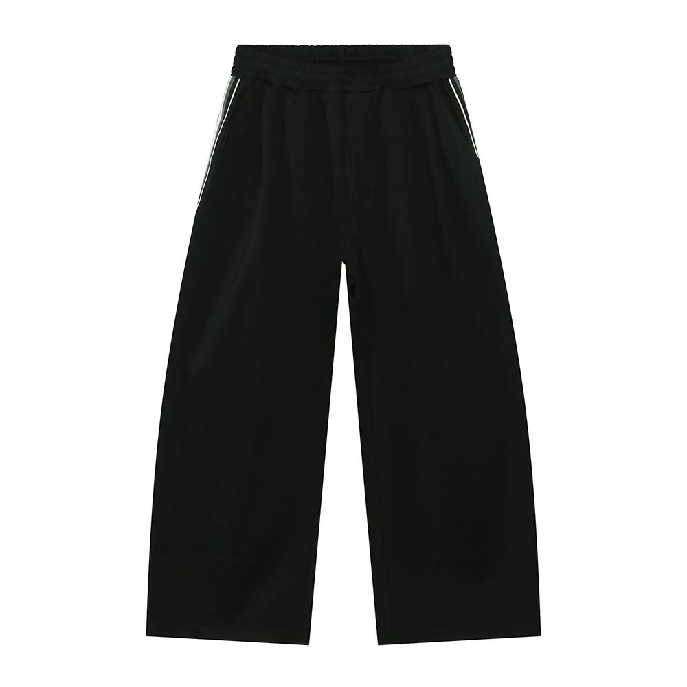 Men's Clothing Side Bars Contrast Color Design Stand Collar Zipper Jacket Casual Pants_viptrois.com